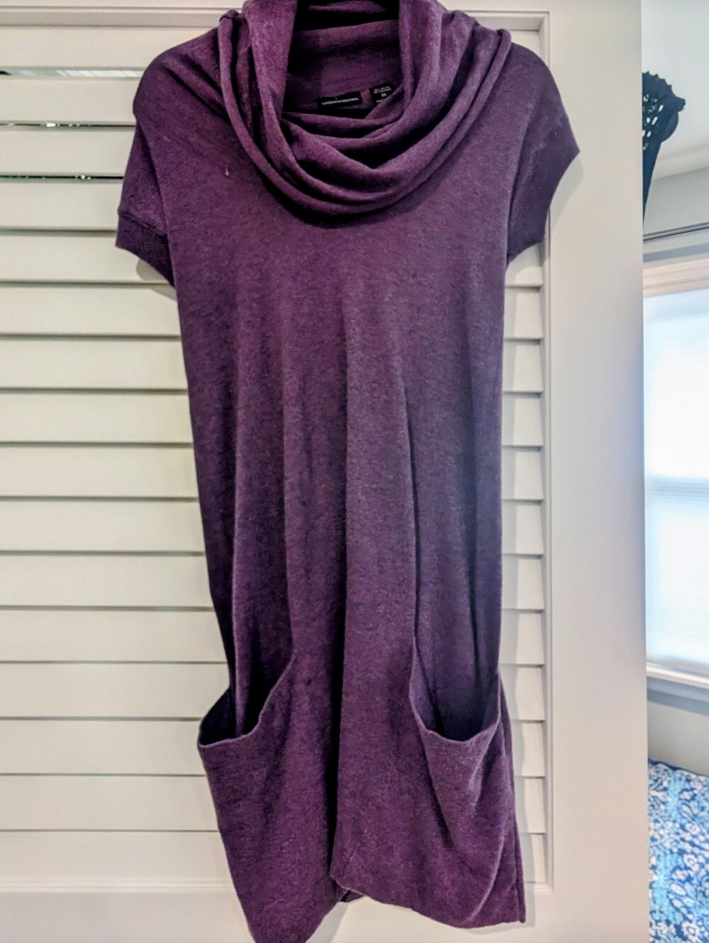 Victorias Secret Moda Women’s Purple Cowl Neck Pocket Tunic Dress